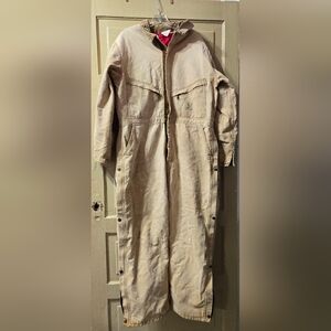 Carhartt Vintage 996QZ Button Zip Front Corduroy Collar Coveralls Size: 46S